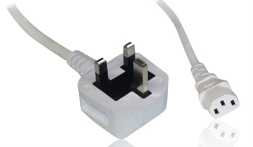 White plug iec c13 - uk,