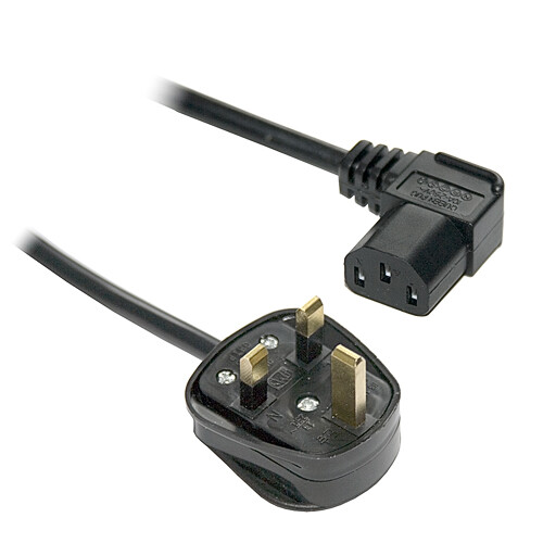 Right angle iec mains - 1m,