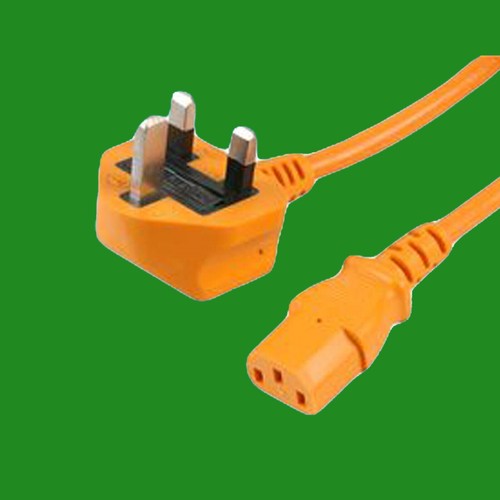 Orange mains power cable - 2m,